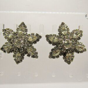 Signed Vendome Rhinestone Star Earrings